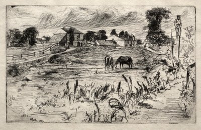 Landschap met het paard, 1859 door James Abbott McNeill Whistler