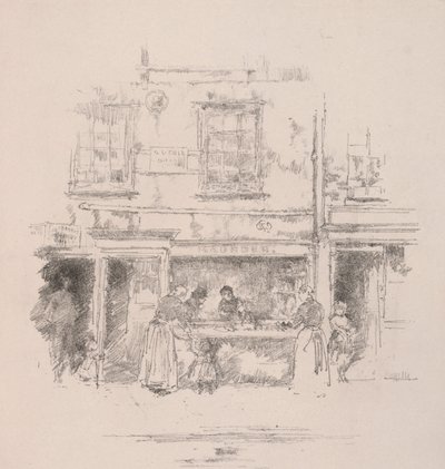 Maunders Viswinkel, Chelsea, 1890 door James Abbott McNeill Whistler
