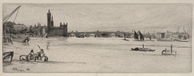 Oude Westminster Bridge, 1859 door James Abbott McNeill Whistler