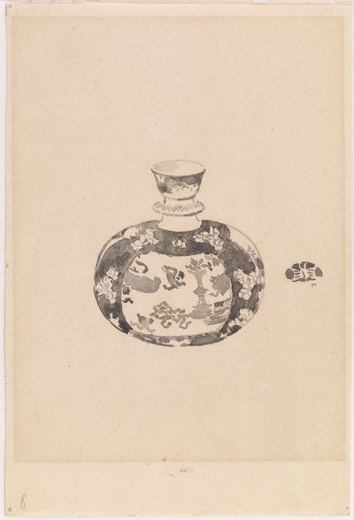 Ovormige gemberpot met klokvormige deksel, 1878 door James Abbott McNeill Whistler