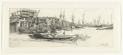 Pakhuizen aan de Theems door James Abbott McNeill Whistler