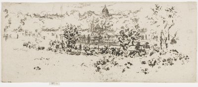 Pantheon, Luxemburgse Tuinen, ca. 1892-93 door James Abbott McNeill Whistler