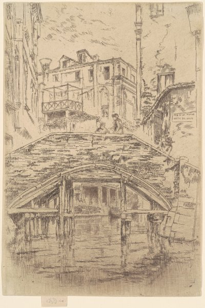 Ponte del Piovan, 1879-1880 door James Abbott McNeill Whistler