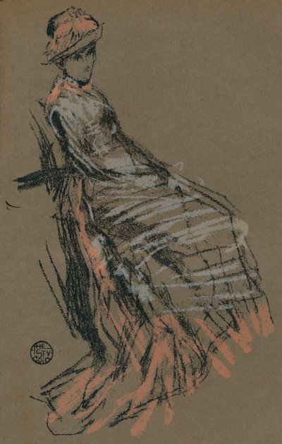 Portretstudie in pastel, c19e eeuw, 1903 door James Abbott McNeill Whistler