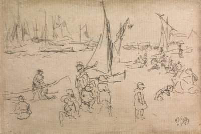 Portsmouth Kinderen, uit een set van twaalf etsen getiteld De Marine Review, 1887 door James Abbott McNeill Whistler
