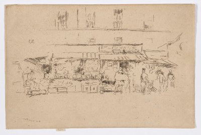 Quai de Montebello door James Abbott McNeill Whistler