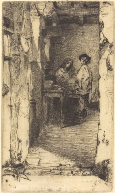 Voddenrapers, Quartier Mouffetard, Parijs, 1858 door James Abbott McNeill Whistler