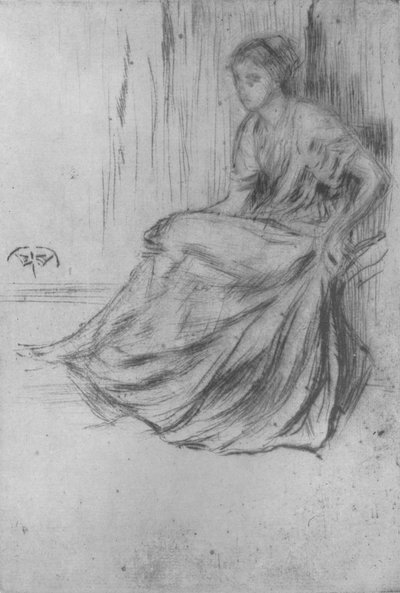 Zittend meisje, ca. 1869, 1904 door James Abbott McNeill Whistler