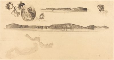 Schetsen op de kustopnameplaat, 18541855 door James Abbott McNeill Whistler