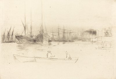 Stoomschepen bij de Toren door James Abbott McNeill Whistler