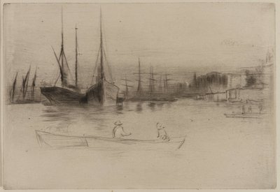 Stoomschepen bij de Tower, 1875 door James Abbott McNeill Whistler