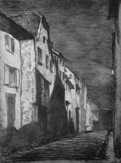 Straat in Saverne door James Abbott McNeill Whistler