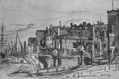 Thames Police voorheen Wapping Wharf genoemd, 1859, 1903 door James Abbott McNeill Whistler