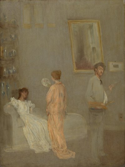 De kunstenaar in zijn atelier, 1865-1866 en 1895 door James Abbott McNeill Whistler