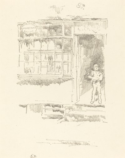 De Kapperszaak in de Mews door James Abbott McNeill Whistler