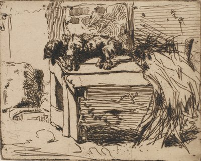 De hond op het hok, 1858 door James Abbott McNeill Whistler