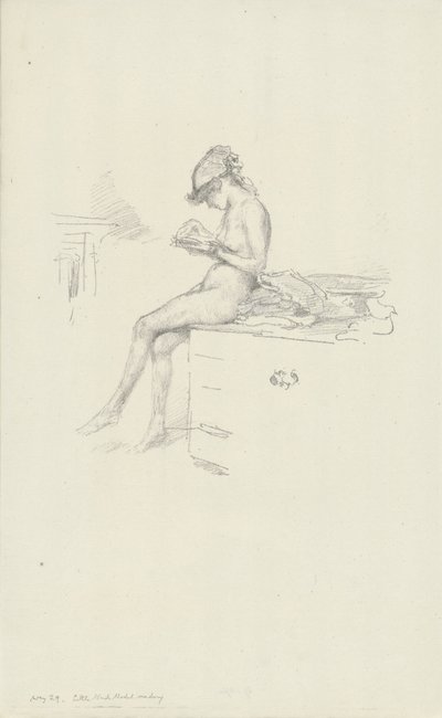 Het Kleine Naakte Model, Lezend door James Abbott McNeill Whistler