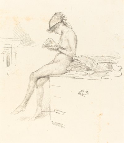 Het kleine naakte model, lezend, 1889-1890 door James Abbott McNeill Whistler