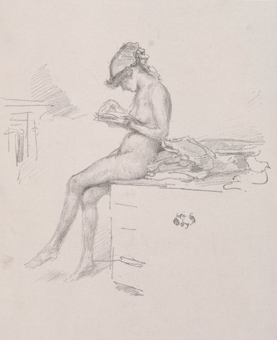 Het Kleine Naakte Model Leest door James Abbott McNeill Whistler