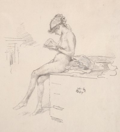 Het Kleine Naakte Model Leest door James Abbott McNeill Whistler