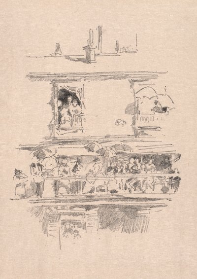 Het lange balkon door James Abbott McNeill Whistler