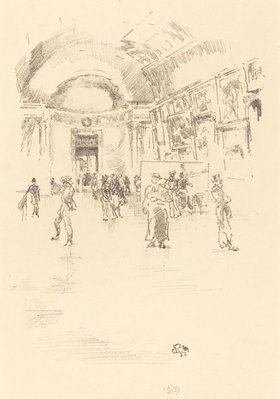De lange galerij, Louvre door James Abbott McNeill Whistler