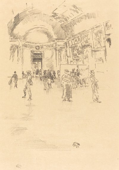 De lange galerij, Louvre door James Abbott McNeill Whistler