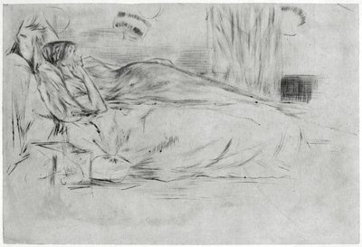 Het model, liggend, ca. 1864, 1904 door James Abbott McNeill Whistler