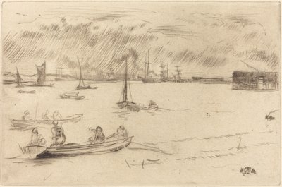 De Theems richting Erith, ca. 1877 door James Abbott McNeill Whistler