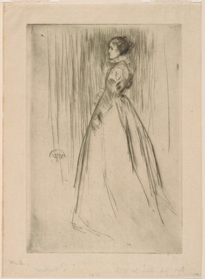 De fluwelen jurk Mrs. Leyland door James Abbott McNeill Whistler