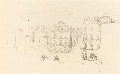 Proefschets: Grand Rue, Dieppe, ca. 1891 door James Abbott McNeill Whistler