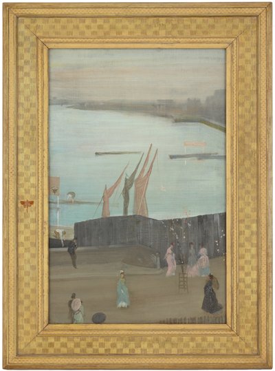 Variaties in Roze en Grijs: Chelsea door James Abbott McNeill Whistler