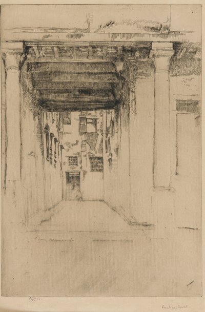 Venetiaanse Hof, 1879-1880 door James Abbott McNeill Whistler