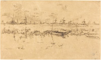 Zaandam, 1889 door James Abbott McNeill Whistler
