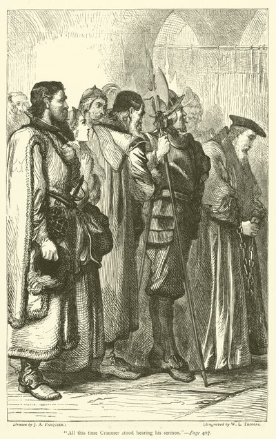 Al die tijd stond Cranmer zijn preek te horen door James Abbott Pasquier