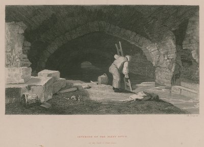 Interieur van Fleet Ditch aan de achterkant van Field Lane door James Archer