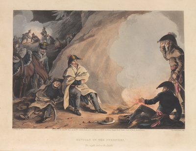 Bivak in de Pyreneeën, de nacht voor de slag, 1813 door James Atkinson