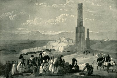 Het Fort en de Citadel van Ghazni en de Twee Minaretten, ca. 1840, 1901 door James Atkinson