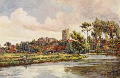 De Waveney bij Beccles, met de Kerk van St. Michael door James Aumonier