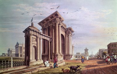 Court House Street, Calcutta (gegraveerd door Robert Havell, 1824) door James Baillie Fraser