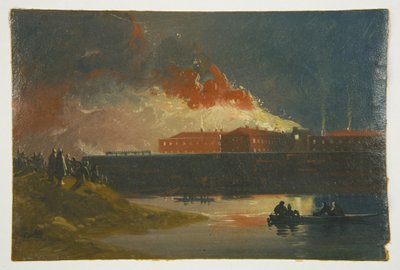 Bristol Riots: De Verbranding van de Nieuwe Gevangenis door James Baker Pyne