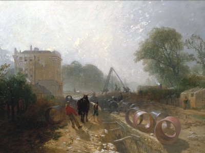 Laying Monster Tubes from the New River, c1820-1870 door James Baker Pyne