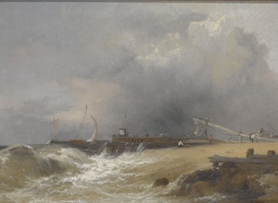 Littlehampton Pier aan de Sussex Kust, c.1842 door James Baker Pyne