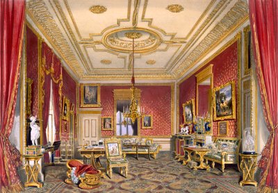 De privé zitkamer van de koningin, Windsor Castle, 1838 door James Baker Pyne