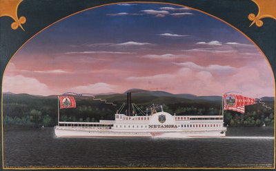 Paddle Steamboat Metamora, 1859 door James Bard