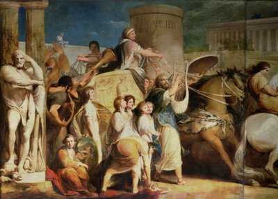Kroning van de overwinnaars in Olympia, derde in de serie "De vooruitgang van menselijke cultuur en kennis" (detail) door James Barry