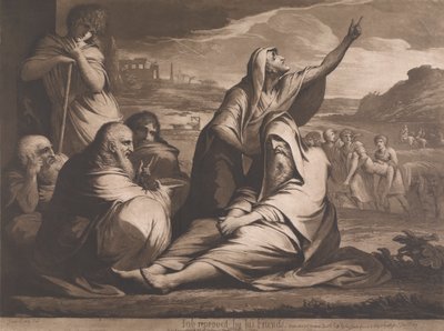 Job berispt door zijn vrienden door James Barry
