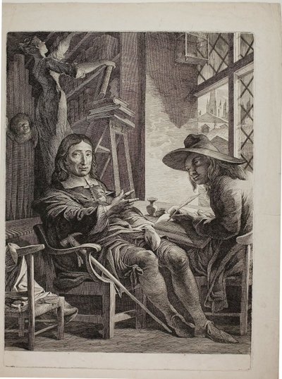 Milton Dicteert aan Ellwood de Quaker door James Barry