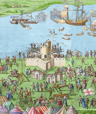 Het zinken van de Mary Rose tijdens de Slag bij de Solent, 1545, 1778 door James Basire
