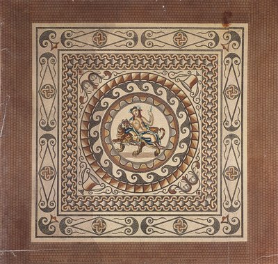 Romeins mozaïek, ontdekt in Leadenhall Street, Londen, 1804 door James Basire II